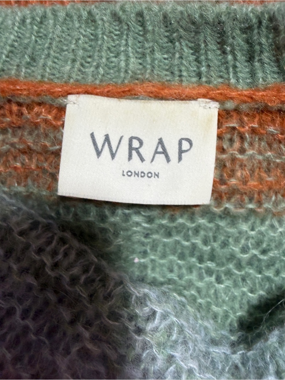 WRAP London Baby Alpaca Merino Wool Striped Cardigan US 12 Boho - Picture 10 of 12